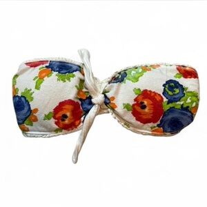 Hollister Bettys Padded Strapless White Floral Bandeau Bra Top